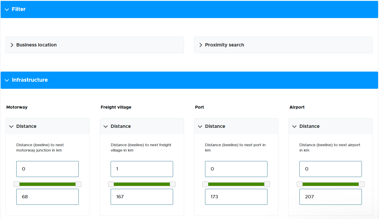 Business Location Explorer - Filter