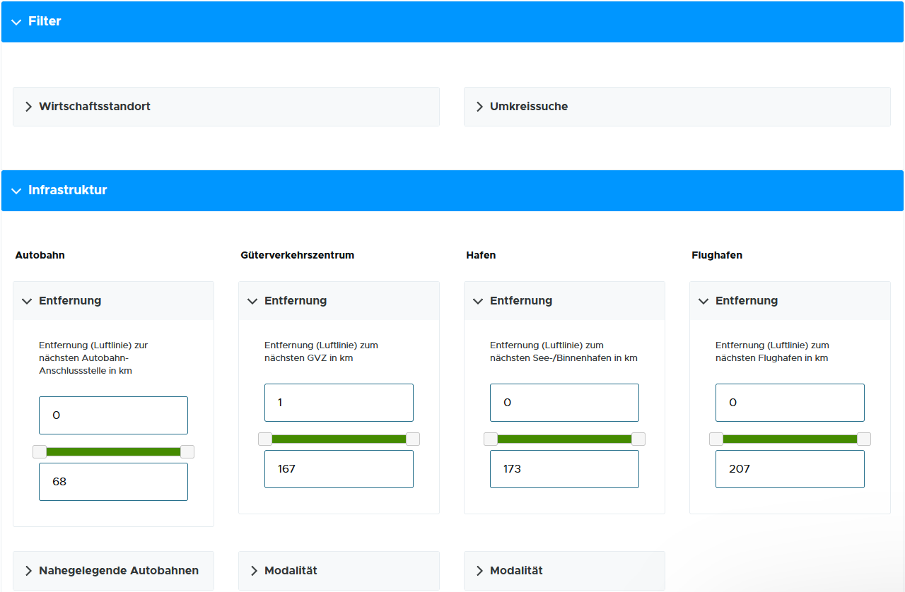 Business Location Explorer - Filter